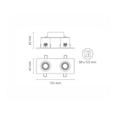 Luminario downlight LED FLASH D II 40° 8.8W luz cálida 3000K Negro L5176-YEJ Magg